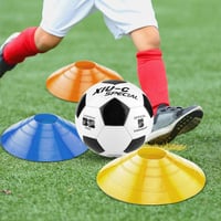 HBWHNIU 50 ks označovacích kužeľov na futbalový tréning, 5-farebná súprava športových kužeľov s držiakom a sieťovanou taškou, na koordinačný tréning 7