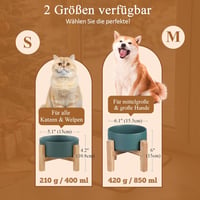 HCHLQLZ szürke kerámia tál kutyának macskának bambusz állvánnyal 9