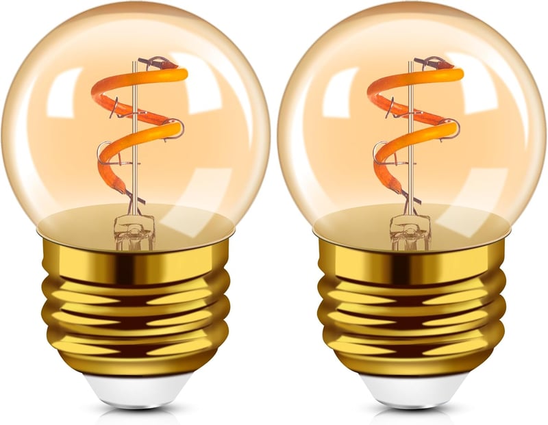 Hcnew G40 E27 LED Edison izzó meleg fehér 2200K dekoratív 2db