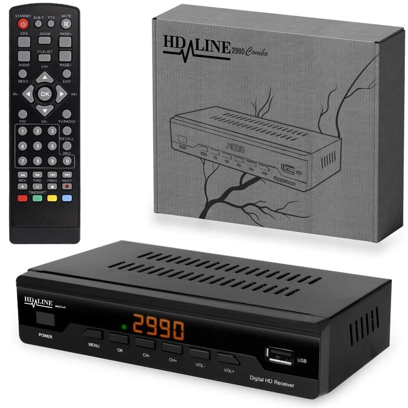 Receptor cablu hd-line 2990 Combo DVB-C/T2 (HDTV, HDMI, SCART, USB 2.0) + cablu HDMI