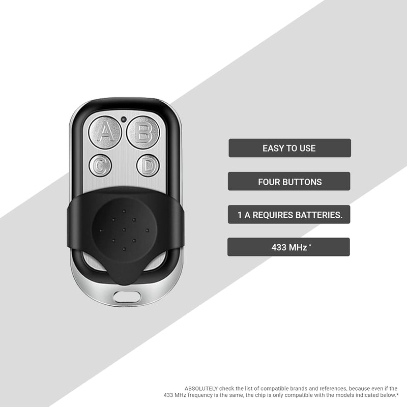 HD-Line 2X távirányító garázsajtóhoz és kapuhoz 433 MHz ezüst - 2X Packung, 2