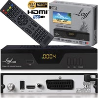 Digitálny satelitný prijímač hd-line Leyf 2809 HDTV DVB-S/S2 Full HD 1080p HDMI SCART 2x USB 2.0 predprogramovaný na satelity Astra, Hotbird a Türksat 4