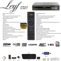 hd-line Leyf Digitális Műholdvevő PVR Felvételi Funkcióval – DVB-S/S2, Full HD 1080p, HDMI, SCART, 2x USB – Astra, Hotbird, Türksat + HDMI K 7