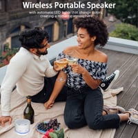 HDAKDDHG Prenosný Bluetooth reproduktor s LED svetlami, HD zvuk, podpora TF kariet, mini bezdrôtový reproduktor na vonkajšie aj vnútorné použitie, grilovačky, pláž, cestovanie 3