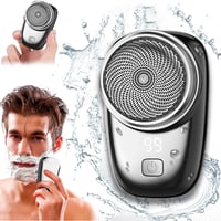 Mini aparat de ras electric USB HDAKDDHG pentru bărbați, cu afișaj LED, încărcare USB, rezistent la apă, utilizare uscată și umedă, aparat de ras portabil de buzunar, operare cu o singură atingere 1