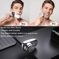 Mini aparat de ras electric USB HDAKDDHG pentru bărbați, cu afișaj LED, încărcare USB, rezistent la apă, utilizare uscată și umedă, aparat de ras portabil de buzunar, operare cu o singură atingere 5