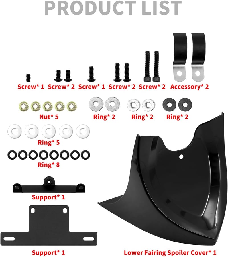 HDBUBALUS Első Spoiler Légterelő Burkolat Harley Davidson Sportster Fatboy Softail Touring Glide Dyna Motorkerékpárhoz