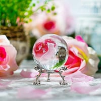 HDCRYSTALGIFTS 3D Lézergravírozott Macska Kristálygömb Állvánnyal 6,5cm 6
