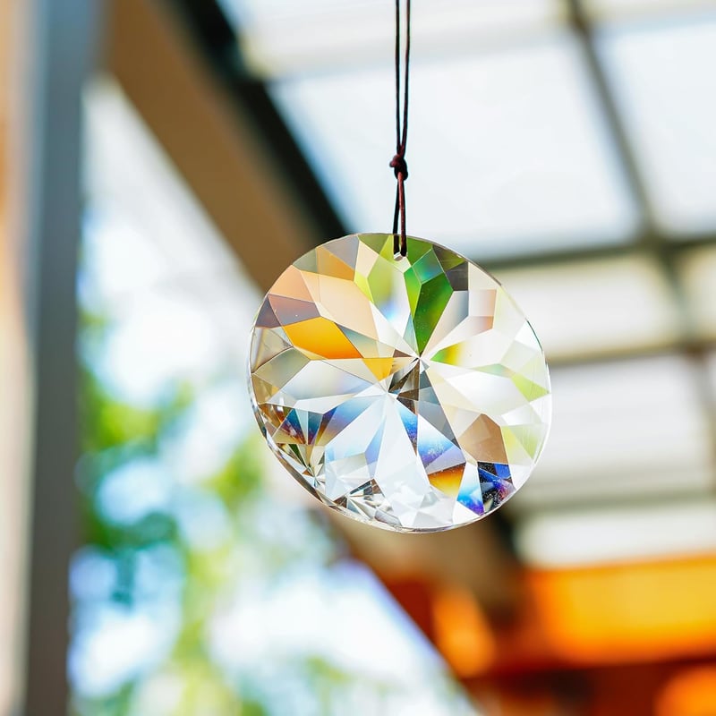 HDCRYSTALGIFTS 85mm Bauhinias Kristály Suncatcher Függő Prizma Szivárvány Készítő
