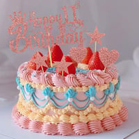 Decorațiuni pentru tort HDGSAFD pentru aniversarea de 11 ani, set de 12 bucăți, cartonașe decorative pentru tort, accesorii pentru petrecerea de aniversare 3