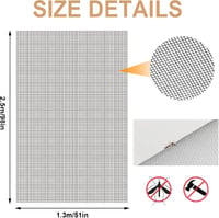 HDKAJL Szúnyogháló Méteráru 250x130 cm - Szakadásálló, Méretre Vágható, Macskabiztos Ablakháló Fekete Színben 2