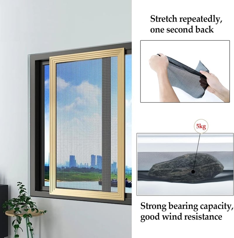 HDKAJL Szúnyogháló Méteráru 250x130 cm - Szakadásálló, Méretre Vágható, Macskabiztos Ablakháló Fekete Színben