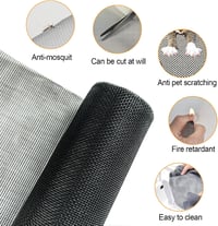 HDKAJL Szúnyogháló Méteráru 250x130 cm - Szakadásálló, Méretre Vágható, Macskabiztos Ablakháló Fekete Színben 3