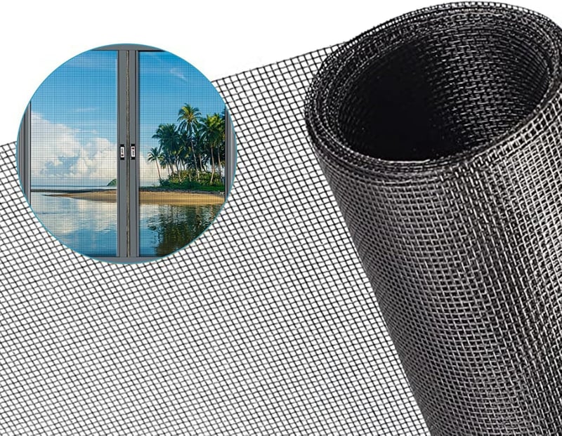 HDKAJL Szúnyogháló Méteráru 250x130 cm - Szakadásálló, Méretre Vágható, Macskabiztos Ablakháló Fekete Színben