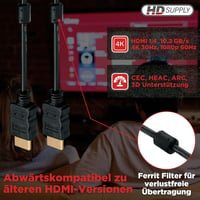 HDSupply High Speed HDMI kábel Ethernet funkcióval 5m ferrittel - 5,00m, HDMI - HDMI | Ferrite Filter 2