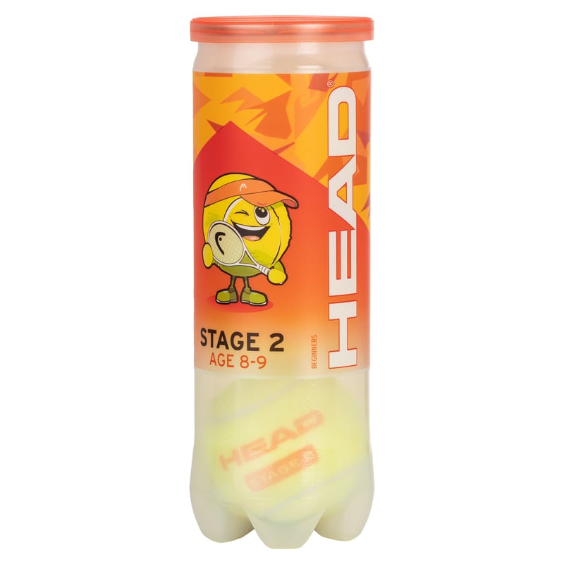 HEAD Stage 2 narančaste juniorske teniske loptice - pakiranje od 3 komada - preporučuje se početnicima