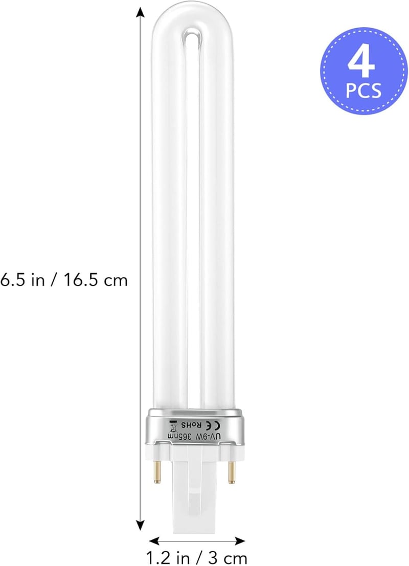 HEALLILY 4db Hordozható Körömlámpa 9W UV LED Szárító Professzionális Csere