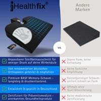 Healthfix Autosedačkový klinový vankúš – Ergonomický ortopedický vankúš z pamäťovej peny, protišmykový a prateľný – Medium (70-95 kg) 8