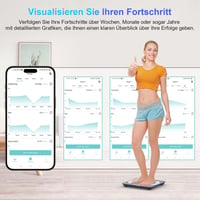 Healthkeep Bluetooth testmérleg 13 egészség-metrika, max. 180 kg - kék 4
