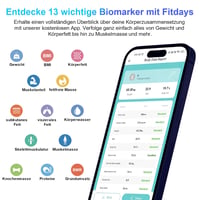 Healthkeep Bluetooth testmérleg 13 egészség-metrika, max. 180 kg - kék 2