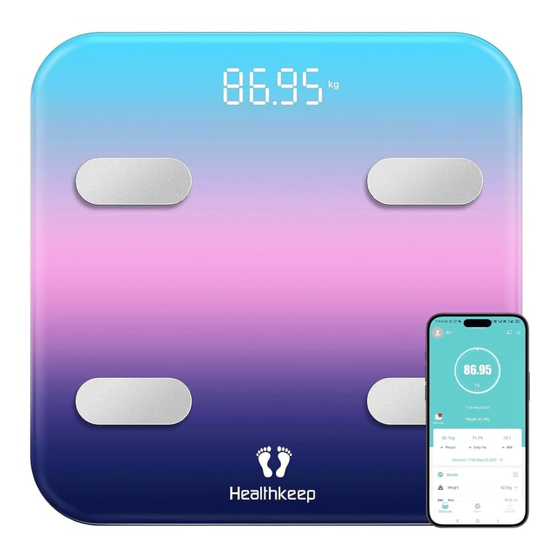 Healthkeep Bluetooth Személyi Mérleg 180kg, LED Kijelzővel iOS Android Apphoz