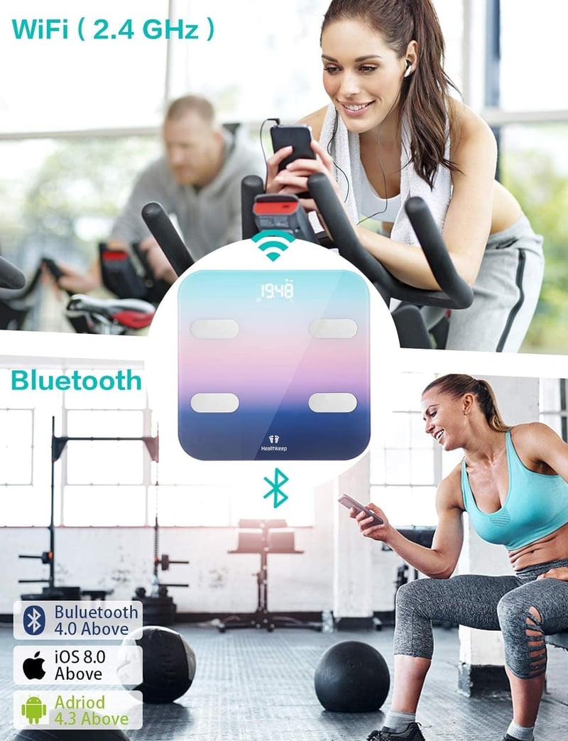Healthkeep Bluetooth Személyi Mérleg 180kg, LED Kijelzővel iOS Android Apphoz