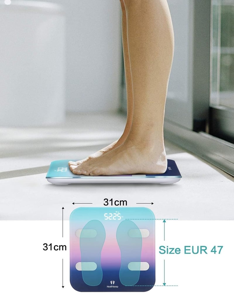 Healthkeep Bluetooth Személyi Mérleg 180kg, LED Kijelzővel iOS Android Apphoz