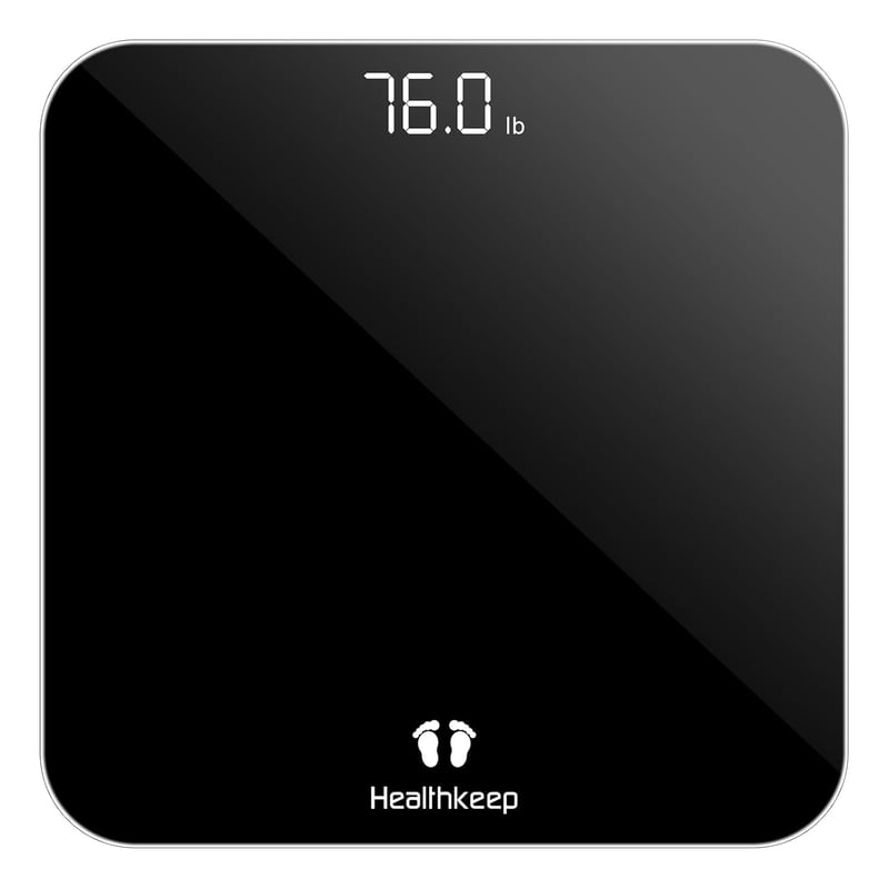 Healthkeep Digitális Fürdőszobamérleg Precíziós Szenzorokkal, Fekete