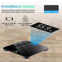 Healthkeep Digitális Fürdőszobamérleg Precíziós Szenzorokkal, Fekete 3