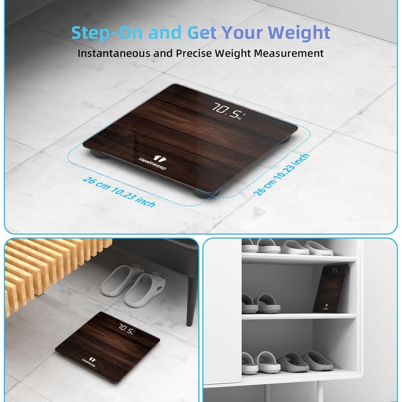Healthkeep digitális személyi mérleg LED kijelzővel, 180kg terhelhetőség, vékony design