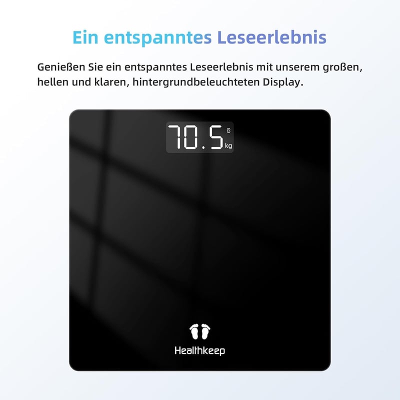 Healthkeep digitális személymérleg 180 kg-ig, LED kijelzővel és edzett üveggel