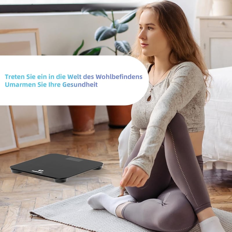 Healthkeep digitális személymérleg 180 kg-ig, LED kijelzővel és edzett üveggel