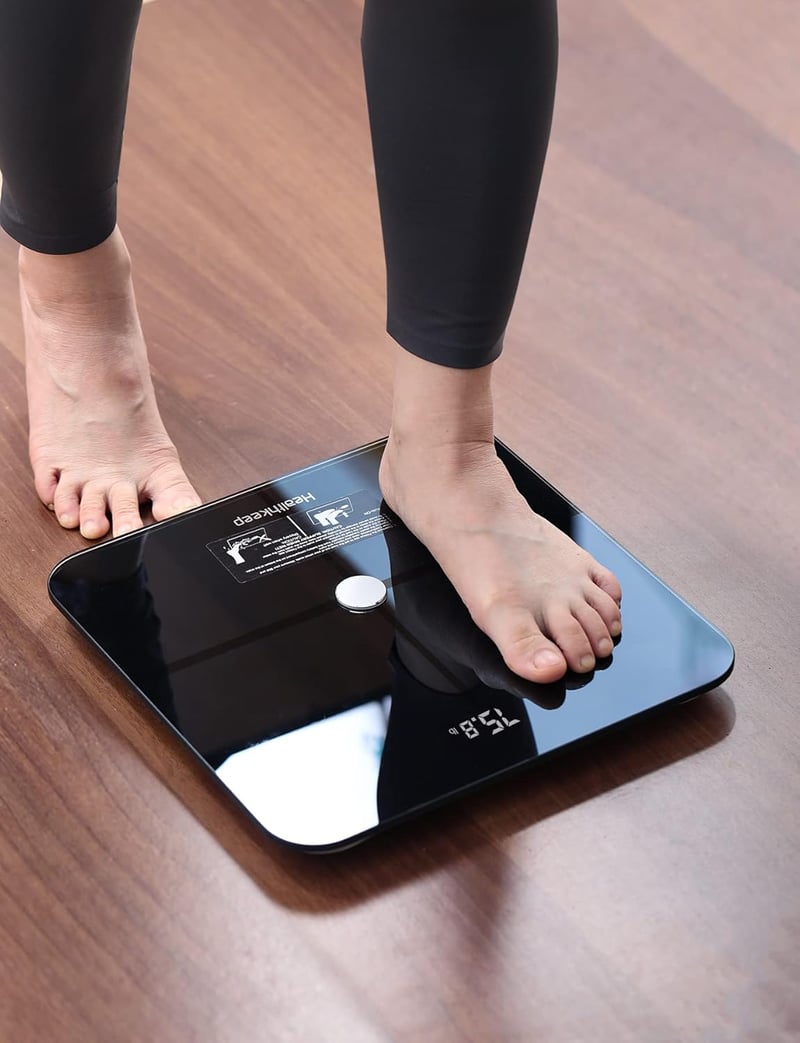 Healthkeep digitális testösszetétel-elemző mérleg, okos skála iOS/Android alkalmazással, 180 kg-ig