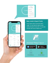 Healthkeep digitális testösszetétel-elemző mérleg, okos skála iOS/Android alkalmazással, 180 kg-ig 6