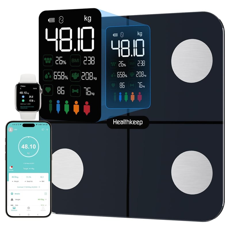 Healthkeep FG2016LB okos testösszetétel-mérleg 15 metrikával - tengerkék - max. 180 kg