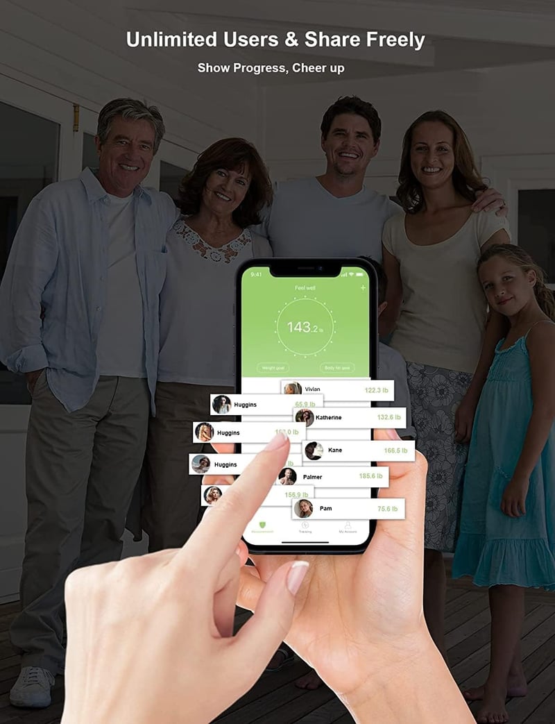 Healthkeep Okos Testösszetétel Mérleg Bluetooth Applikációval - Testzsír BMI Izomtömeg Mérő Digitális Személymérleg Fekete