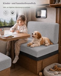Husă pentru Set de Canapea Hearda Karaván, 2 buc, Husă Jacquard din Microfibră pentru Scaune de Rulotă, pentru Masă de Sufragerie și Canapea, Husă de Pernă Elastică Antiderapantă cu 2 Șnururi 4