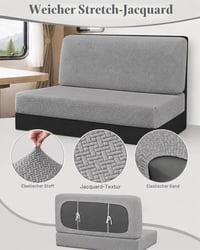 Husă pentru Set de Canapea Hearda Karaván, 2 buc, Husă Jacquard din Microfibră pentru Scaune de Rulotă, pentru Masă de Sufragerie și Canapea, Husă de Pernă Elastică Antiderapantă cu 2 Șnururi 3