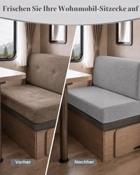 Husă pentru Set de Canapea Hearda Karaván, 2 buc, Husă Jacquard din Microfibră pentru Scaune de Rulotă, pentru Masă de Sufragerie și Canapea, Husă de Pernă Elastică Antiderapantă cu 2 Șnururi 6