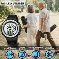 Hearkent vízálló lépésszámláló karóra időseknek, Bluetooth nélkül - fekete 2