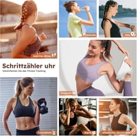 Hearkent vízálló lépésszámláló óra, fitness tracker, kalóriaszámláló sportuhr - Damen,Bandbreite:18mm, Silver 5