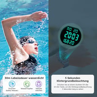 Hearkent vízálló lépésszámláló óra, fitness tracker, kalóriaszámláló sportuhr - Damen,Bandbreite:18mm, Silver 6