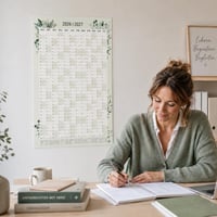 heaven+paper Školský ročný plánovací nástenný kalendár 2026/2027, papier s certifikátom FSC, veľkosť A2 – zelený 4
