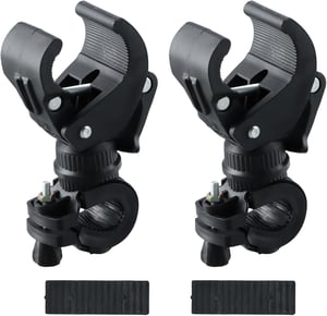 Suport pentru lanternă de bicicletă heavenlife, rotativ la 360°, universal - negru - 2 bucăți