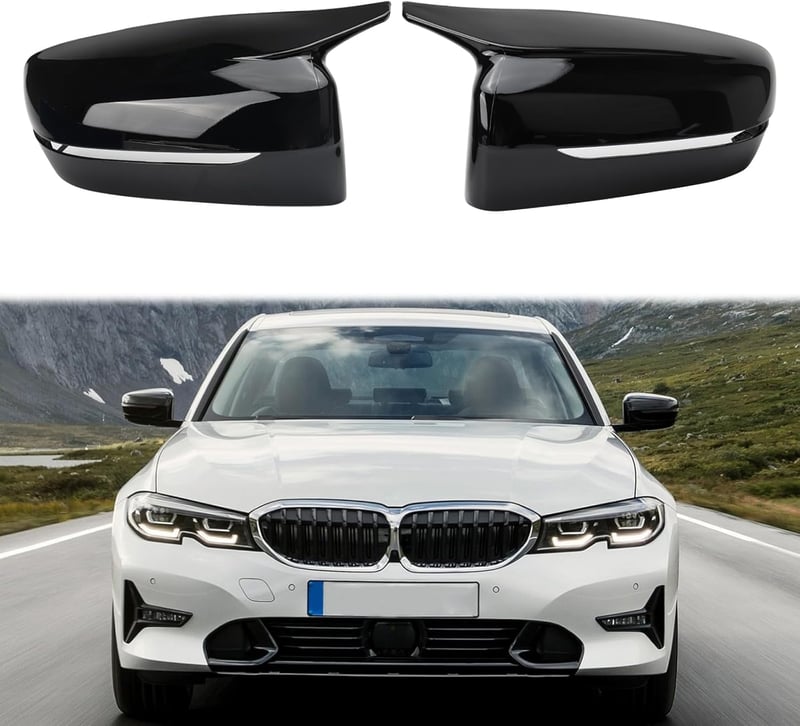 HEBERUCK BMW tükörfedél szett, fényes fekete oldaltükör borítás 3 4 5 7 8 sorozathoz