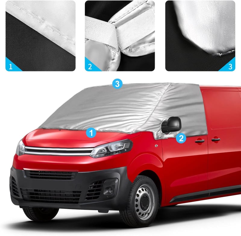 HEBERUCK Szélvédő Takaró Citroen Peugeot Jumpy Expert 2016-2023 és Vivaro 2019-2023 Modellekhez - Vízálló Időjárásálló Védőborítás