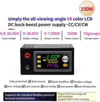 Convertor buck-boost reglabil Heemol DC 6-36 V 150 W, modul încărcător solar cu afișaj LCD, tensiune și curent stabilizat 3