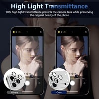 HeeYeal ochranné tvrdené sklo na fotoaparát pre iPhone 17 Pro Max 5G – Ochrana šošoviek z hliníkovej zliatiny, tvrdosť 9H, HD priehľadnosť – strieborné 6
