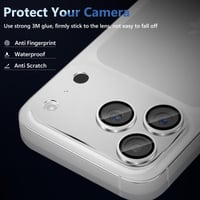 HeeYeal ochranné tvrdené sklo na fotoaparát pre iPhone 17 Pro Max 5G – Ochrana šošoviek z hliníkovej zliatiny, tvrdosť 9H, HD priehľadnosť – strieborné 3
