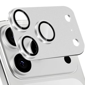 HeeYeal ochranné tvrdené sklo na fotoaparát pre iPhone 17 Pro Max 5G – Ochrana šošoviek z hliníkovej zliatiny, tvrdosť 9H, HD priehľadnosť – strieborné